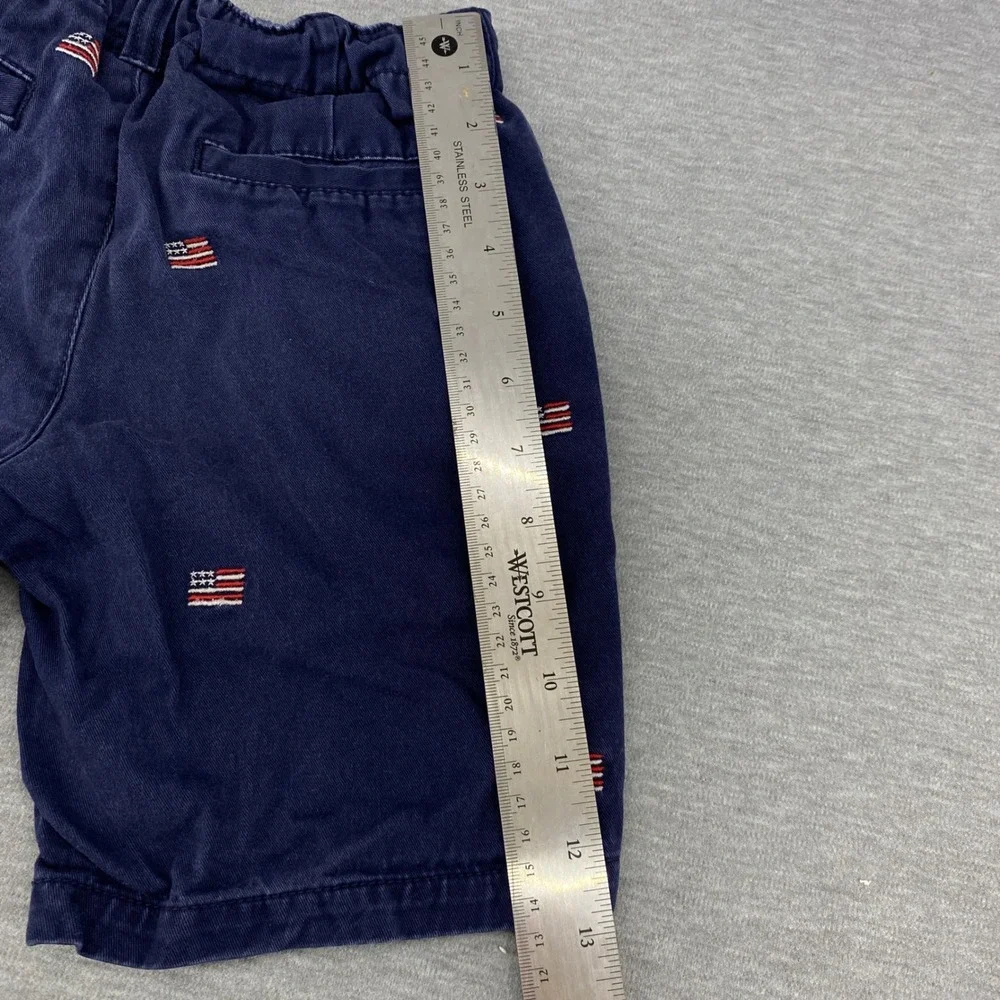 Gymboree Kids‎ Navy Blue American Flag Prep Fit Adjustable WaistShorts Size 6